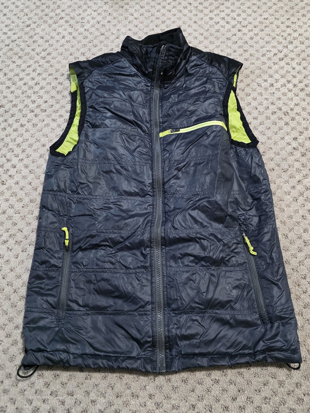 Bontrager Men's Quilted Sleeveless Vest in Black with Neon Yellow Accents